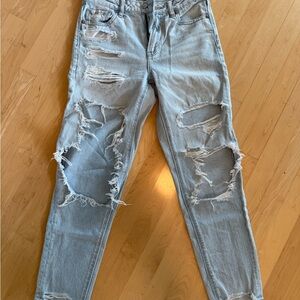 American Eagle Outfitters Light Blue Distressed Boyfriend Jeans